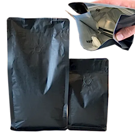 Aluminyum Valfli Zipli Kahve Torbası